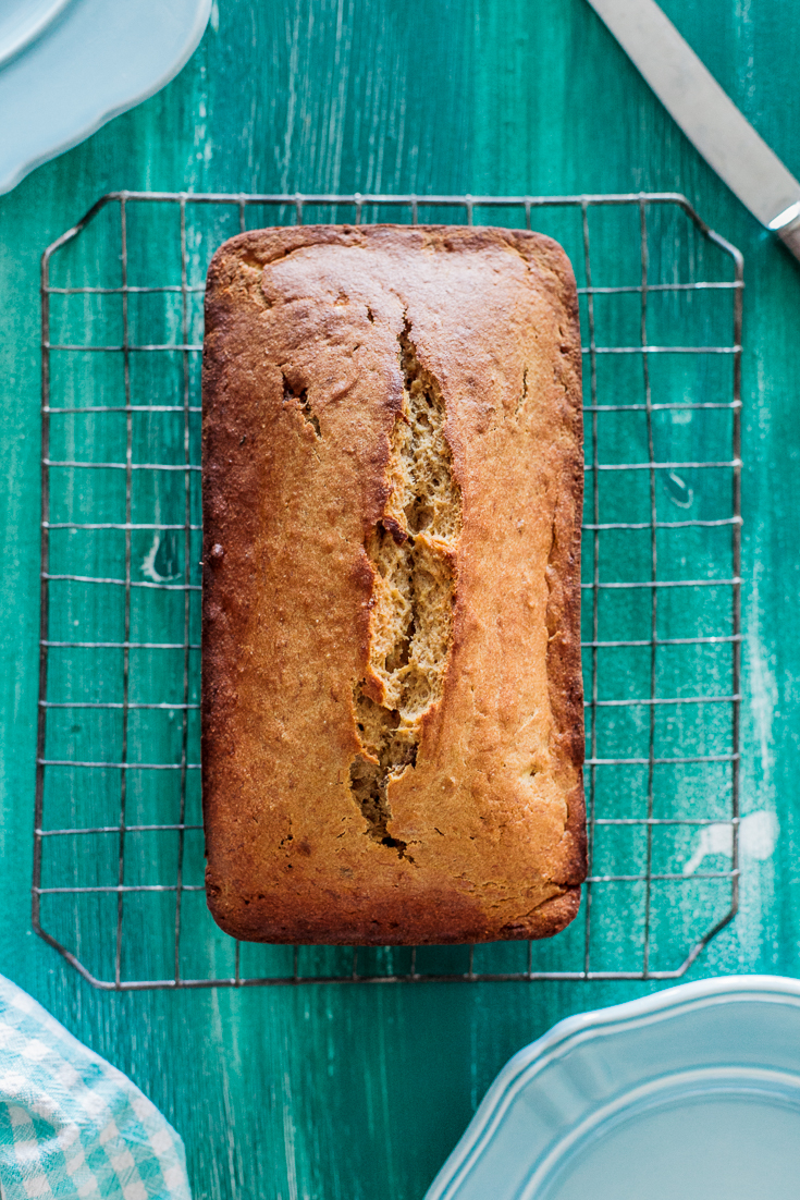 Freshly baked whole wheat banana bread